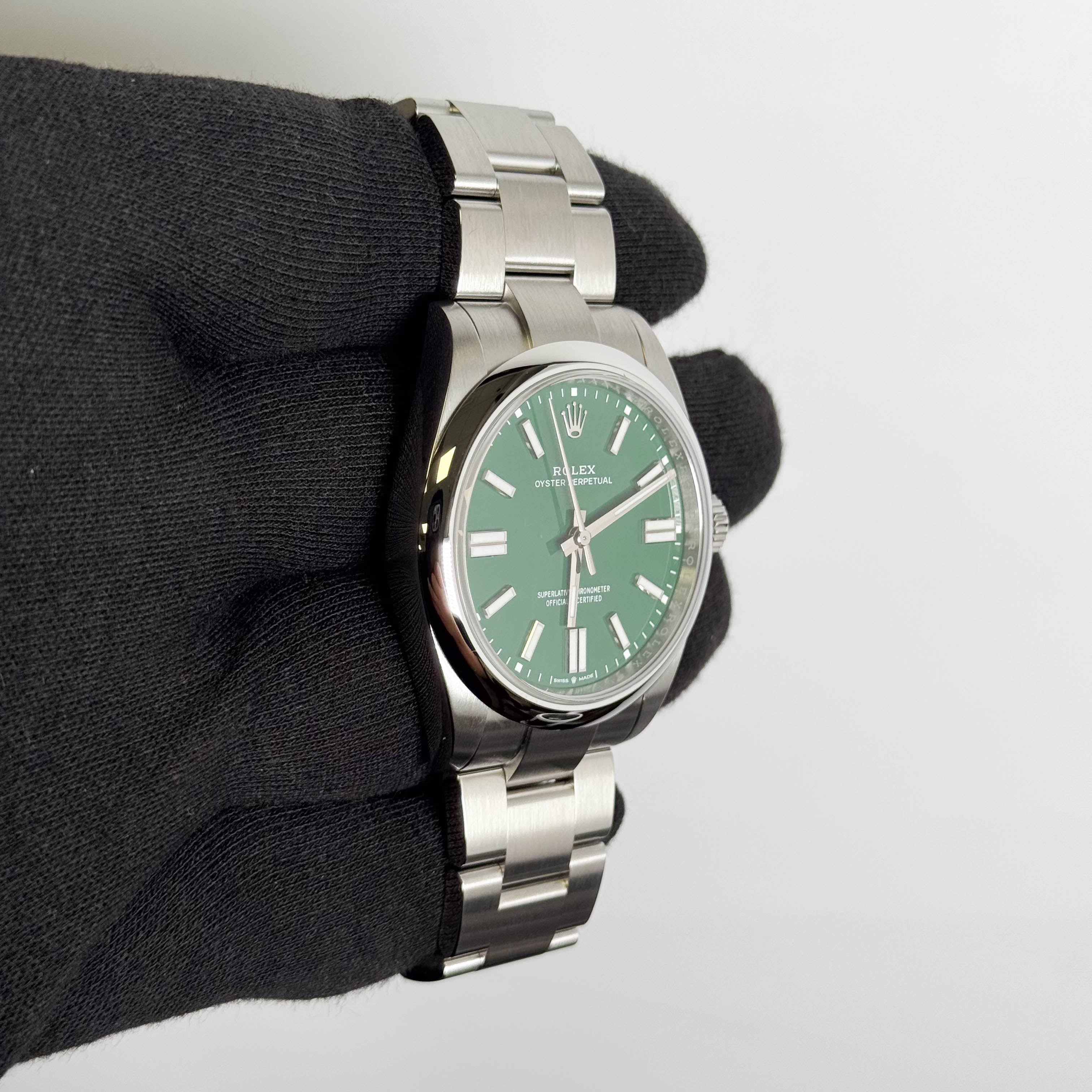 Rolex Oyster Perpetual 41mm Green Dial Watch Ref# 134300