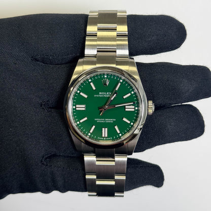 Rolex Oyster Perpetual 41mm Green Dial Watch Ref# 134300 - Happy Jewelers Fine Jewelry Lifetime Warranty