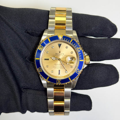 Rolex Submariner 40mm Champagne Dial Watch Ref# 16613 - Happy Jewelers Fine Jewelry Lifetime Warranty