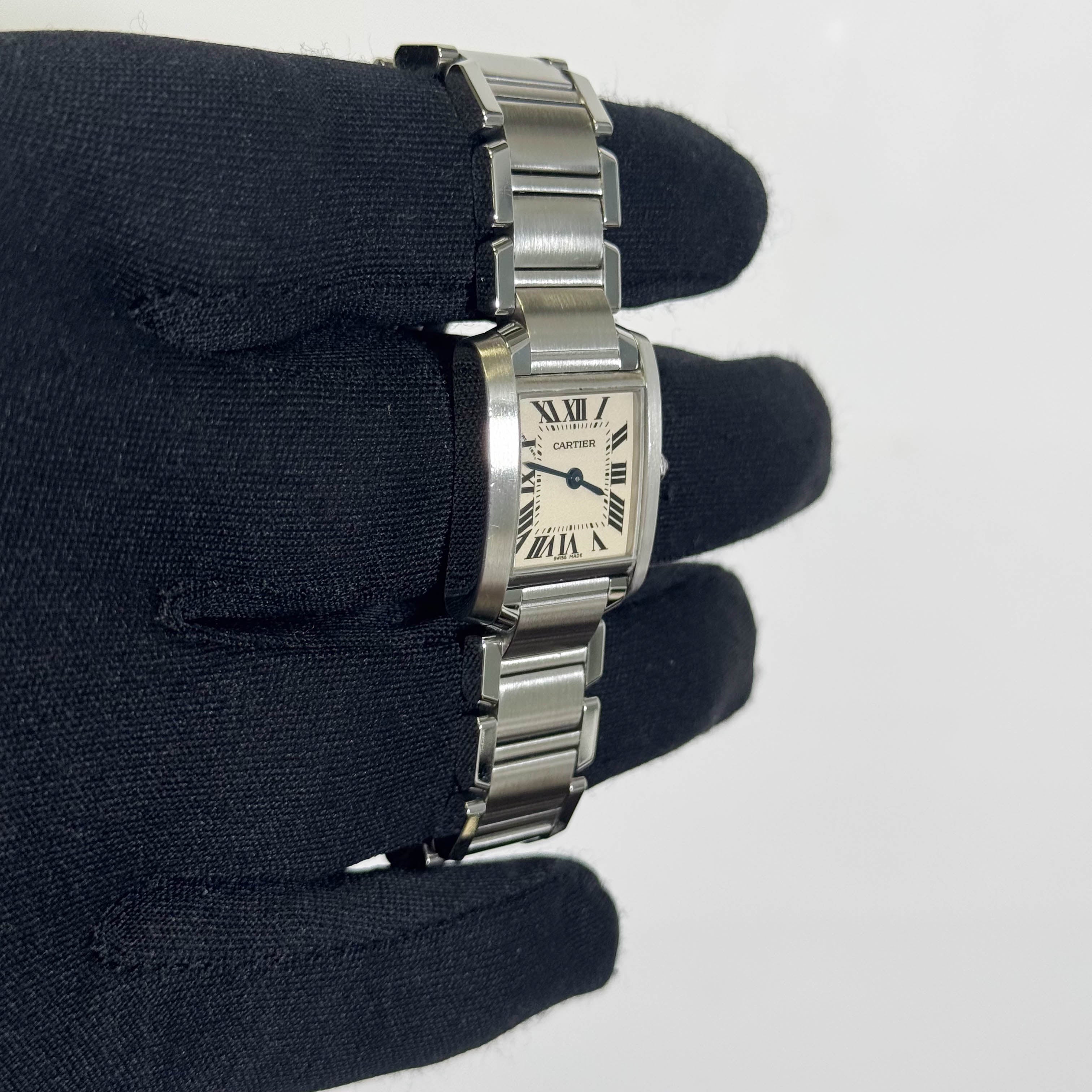 Cartier Tank Stainless Steel 20mm Ivory Dial Watch Ref# W51008Q3 - Happy Jewelers Fine Jewelry Lifetime Warranty