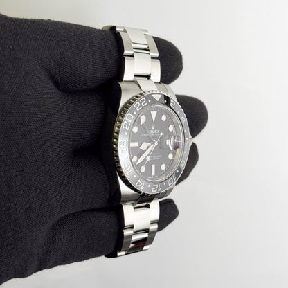 Rolex GMT-Master II 40mm Black Dial Watch Ref# 126710GRNR
