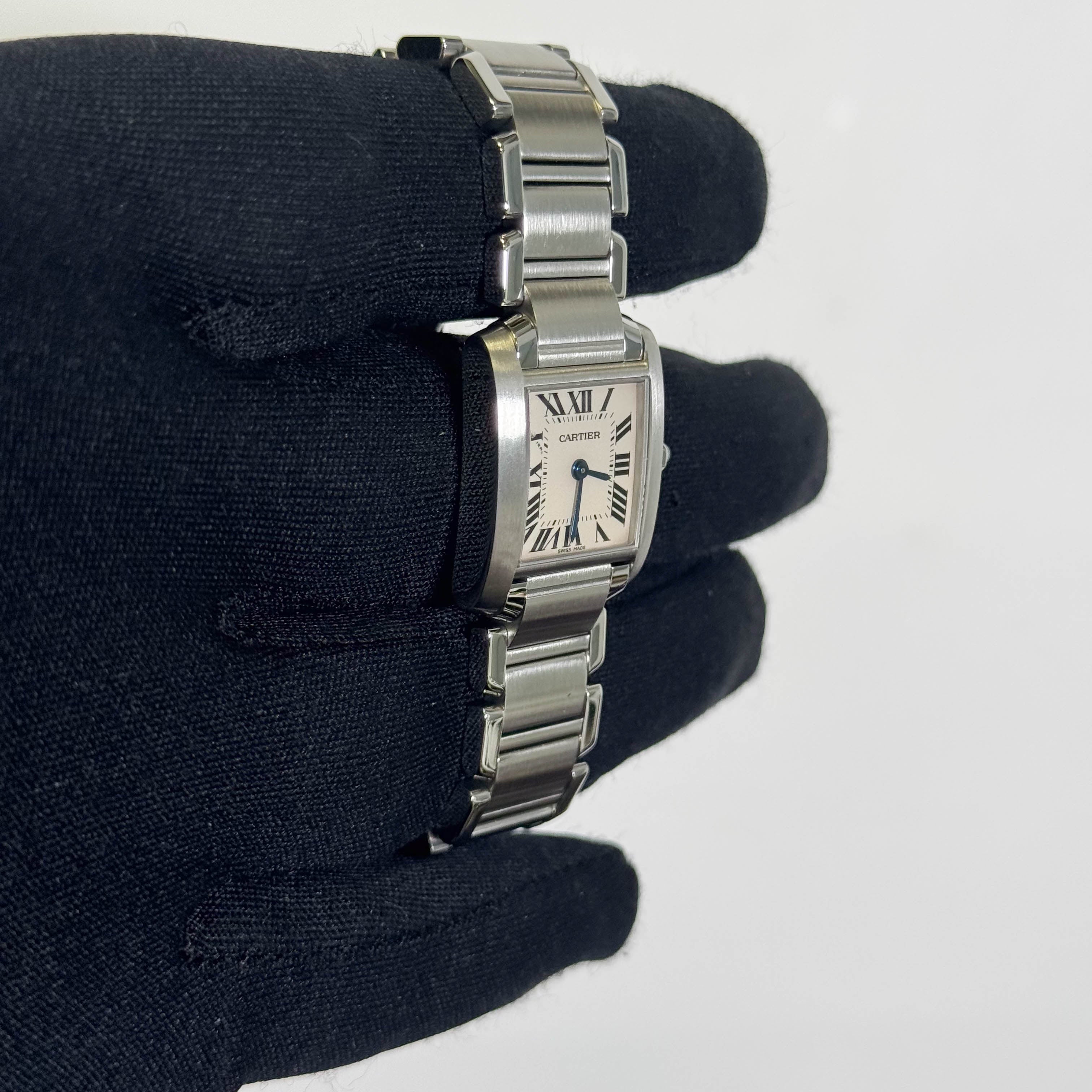 Cartier Tank Stainless Steel 20mm Ivory Dial Watch Ref# W51008Q3 - Happy Jewelers Fine Jewelry Lifetime Warranty