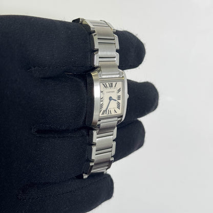 Cartier Tank Stainless Steel 20mm Ivory Dial Watch Ref# W51008Q3 - Happy Jewelers Fine Jewelry Lifetime Warranty