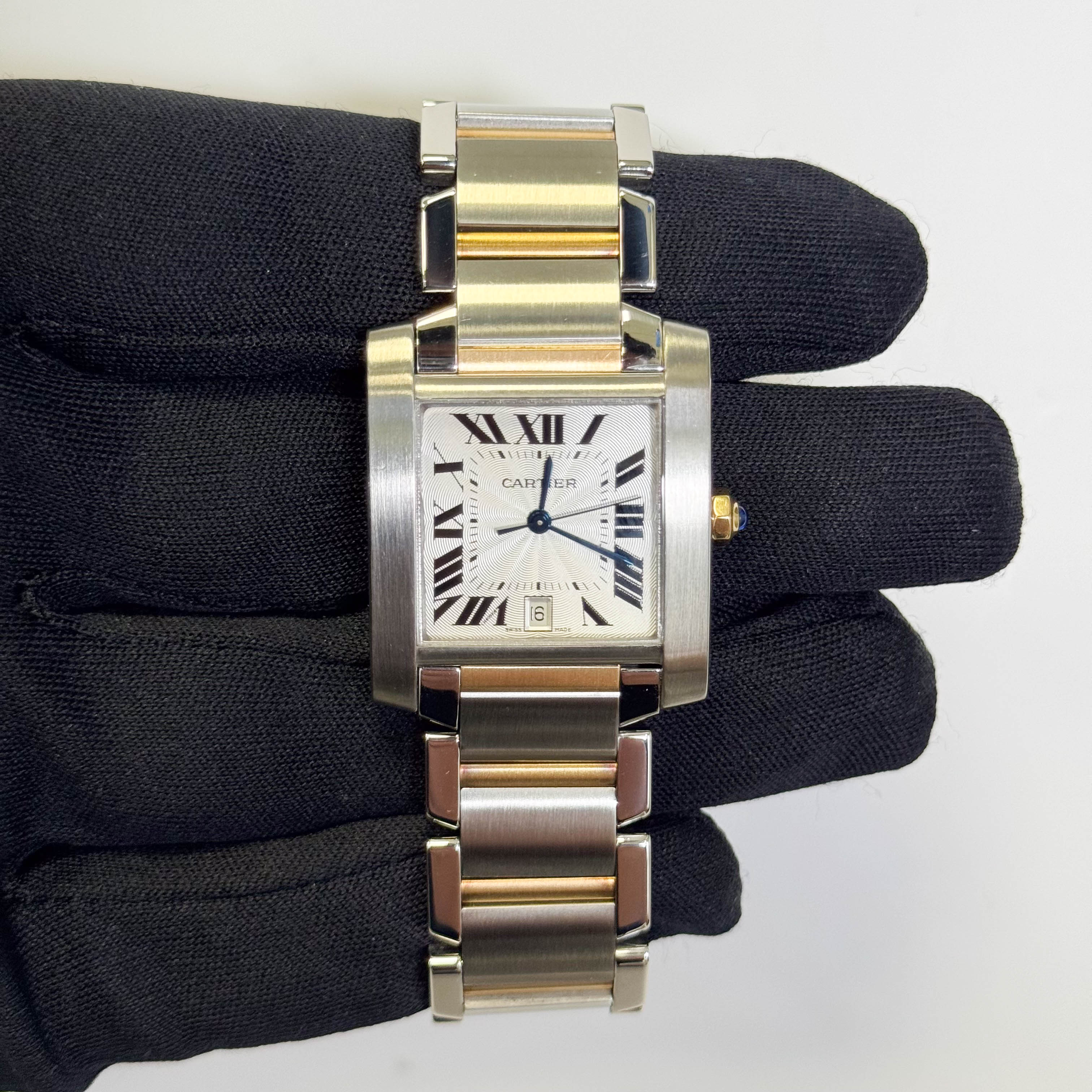 Cartier Tank Francaise 25mm Ivory Dial Ref# W51005Q4 - Happy Jewelers Fine Jewelry Lifetime Warranty