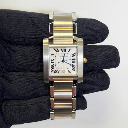 Cartier Tank Francaise 25mm Ivory Dial Ref# W51005Q4 - Happy Jewelers Fine Jewelry Lifetime Warranty