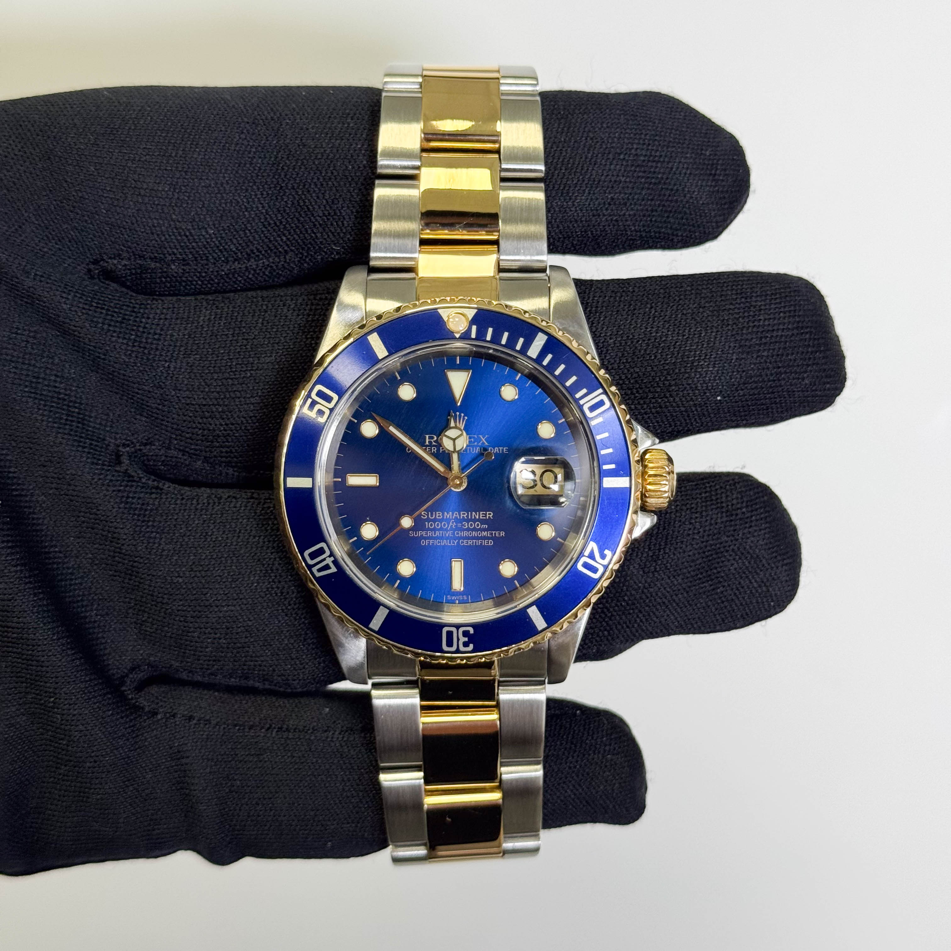 Rolex Submariner 40mm Blue Dial Watch Ref# 16613 - Happy Jewelers Fine Jewelry Lifetime Warranty