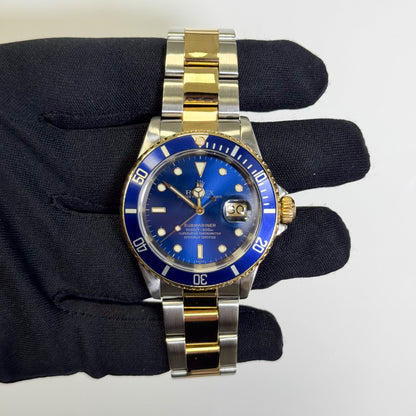 Rolex Submariner 40mm Blue Dial Watch Ref# 16613 - Happy Jewelers Fine Jewelry Lifetime Warranty