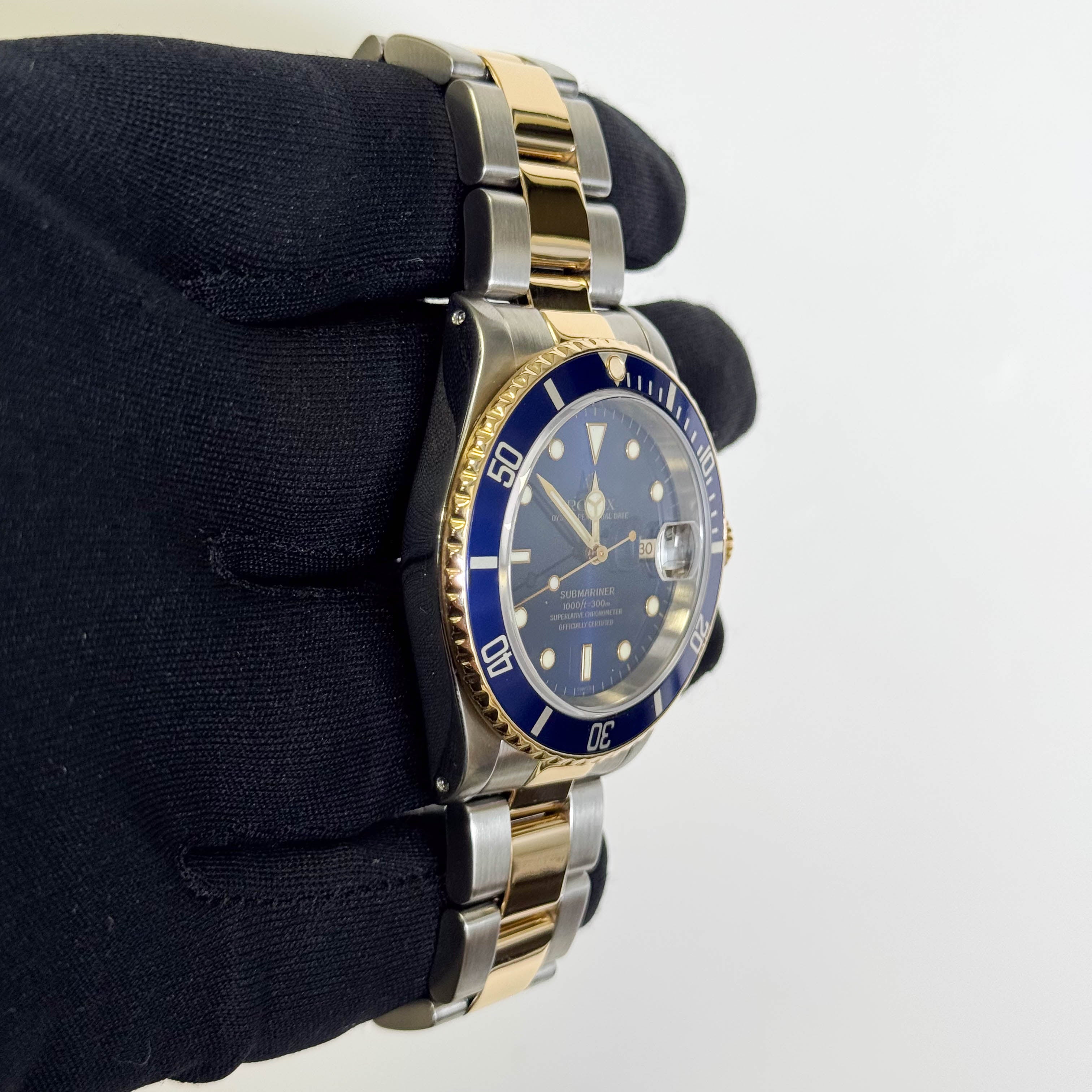 Rolex Submariner 40mm Blue Dial Watch Ref# 16613 - Happy Jewelers Fine Jewelry Lifetime Warranty
