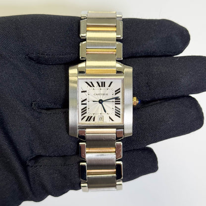 Cartier Tank Francaise 25mm Ivory Dial Ref#W51005Q4