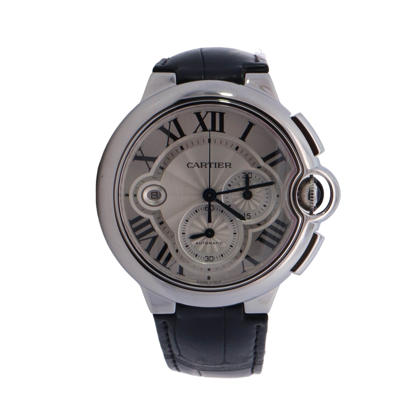 Cartier Ballon Bleu White Gold 44mm White Roman Dial Watch Reference# W6920078 - Happy Jewelers Fine Jewelry Lifetime Warranty