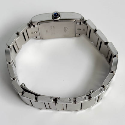 Cartier Tank Stainless Steel 25mm White/Ivory Dial Watch Ref# W51011Q3 - Happy Jewelers Fine Jewelry Lifetime Warranty