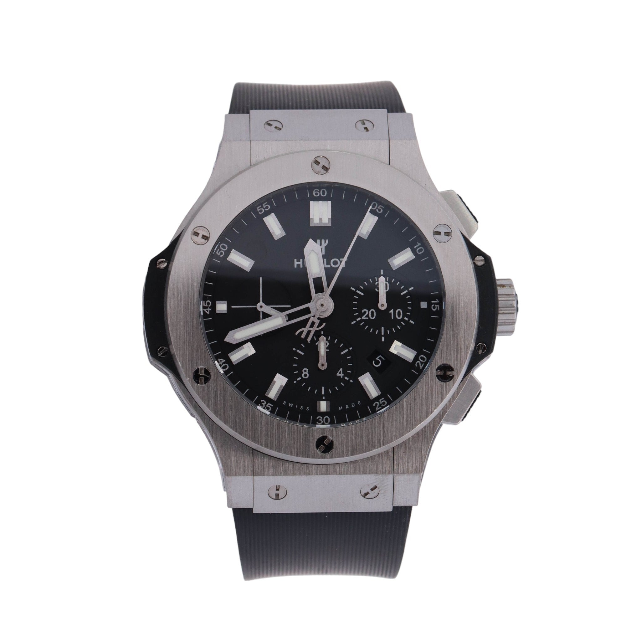 Hublot Big Bang Stainless Steel 44mm Black Chrono Dial Watch Reference #: 301.SX.1170.RX - Happy Jewelers Fine Jewelry Lifetime Warranty