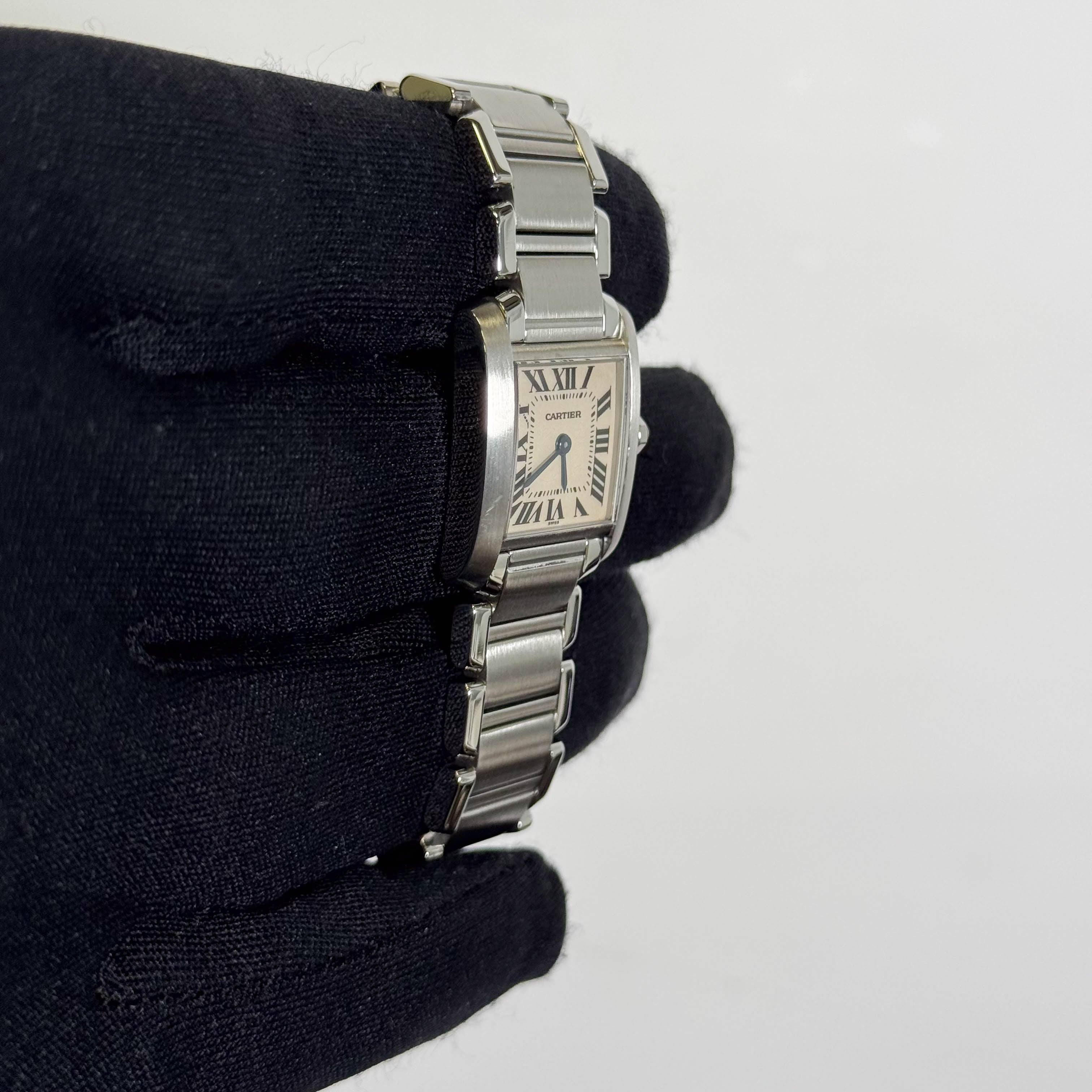 Cartier Tank Stainless Steel 20mm Ivory Dial Watch Ref# W51008Q3 - Happy Jewelers Fine Jewelry Lifetime Warranty