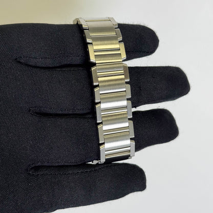 Cartier Tank Stainless Steel 25mm White/Ivory Dial Watch Ref# W51011Q3 - Happy Jewelers Fine Jewelry Lifetime Warranty