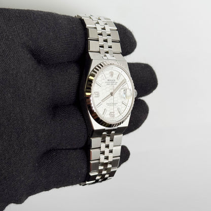 Rolex Land-Dweller 36mm White Honeycomb Dial Watch Ref# 127234