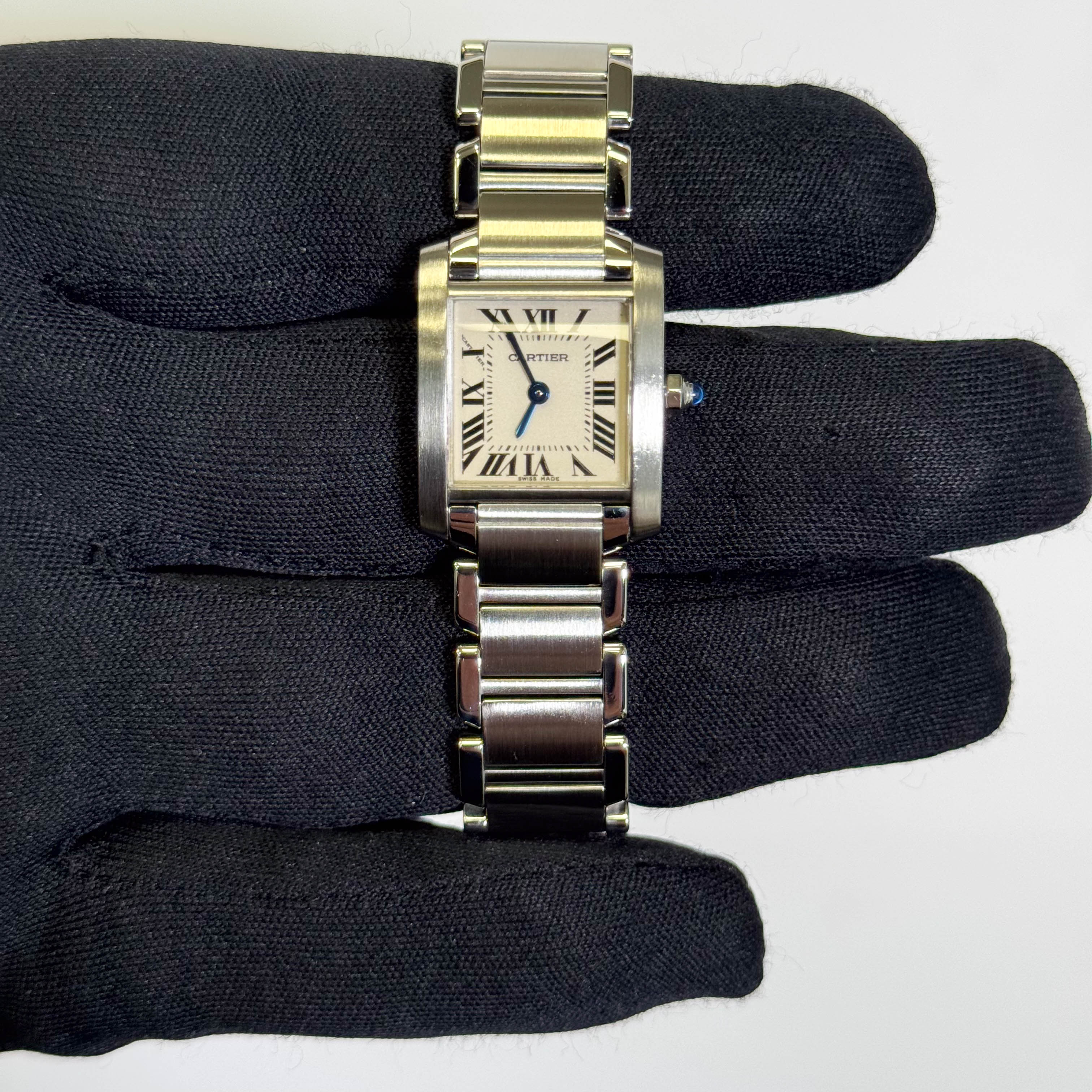 Cartier Tank Stainless Steel 20mm Ivory Dial Watch Ref# W51008Q3 - Happy Jewelers Fine Jewelry Lifetime Warranty