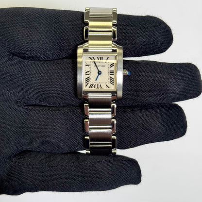 Cartier Tank Stainless Steel 20mm Ivory Dial Watch Ref# W51008Q3 - Happy Jewelers Fine Jewelry Lifetime Warranty