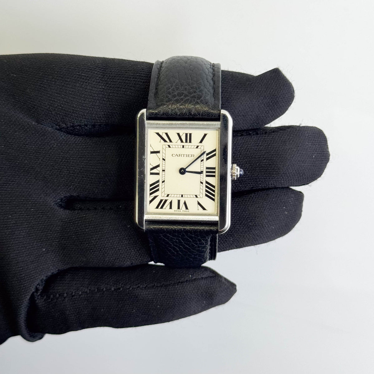 Cartier Tank 34.8mm x 27.4mm Silver Dial Watch Ref# WSTA0028