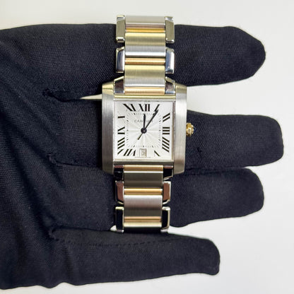 Cartier Tank Francaise 25mm Ivory Dial Ref#W51005Q4 - Happy Jewelers Fine Jewelry Lifetime Warranty