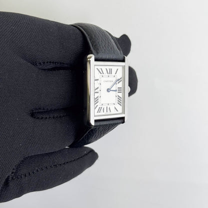 Cartier Tank 34.8mm x 27.4mm Silver Dial Watch Ref# WSTA0028