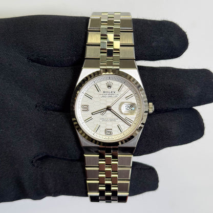 Rolex Land-Dweller 36mm White Honeycomb Dial Watch Ref# 127234 - Happy Jewelers Fine Jewelry Lifetime Warranty