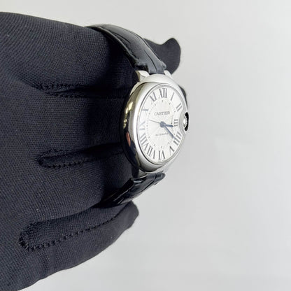 Cartier Ballon Bleu Steel 33mm Silver Dial Watch Ref# W6920085