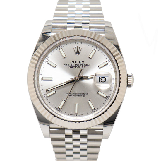 Load image into Gallery viewer, Rolex Datejust Stainless Steel 41mm Silver Stick Dial Watch Reference# 126334 - Happy Jewelers Fine Jewelry Lifetime Warranty
