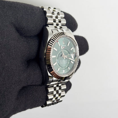 Rolex Sky-Dweller 42mm Green Dial Watch Ref # 336934