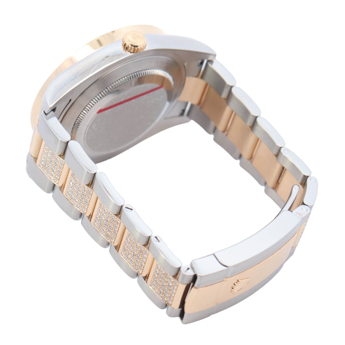 Rolex Datejust Two Tone Yellow Gold & Steel 41mm Blue Diamond Roman Dial Watch Reference #: 116333 - Happy Jewelers Fine Jewelry Lifetime Warranty