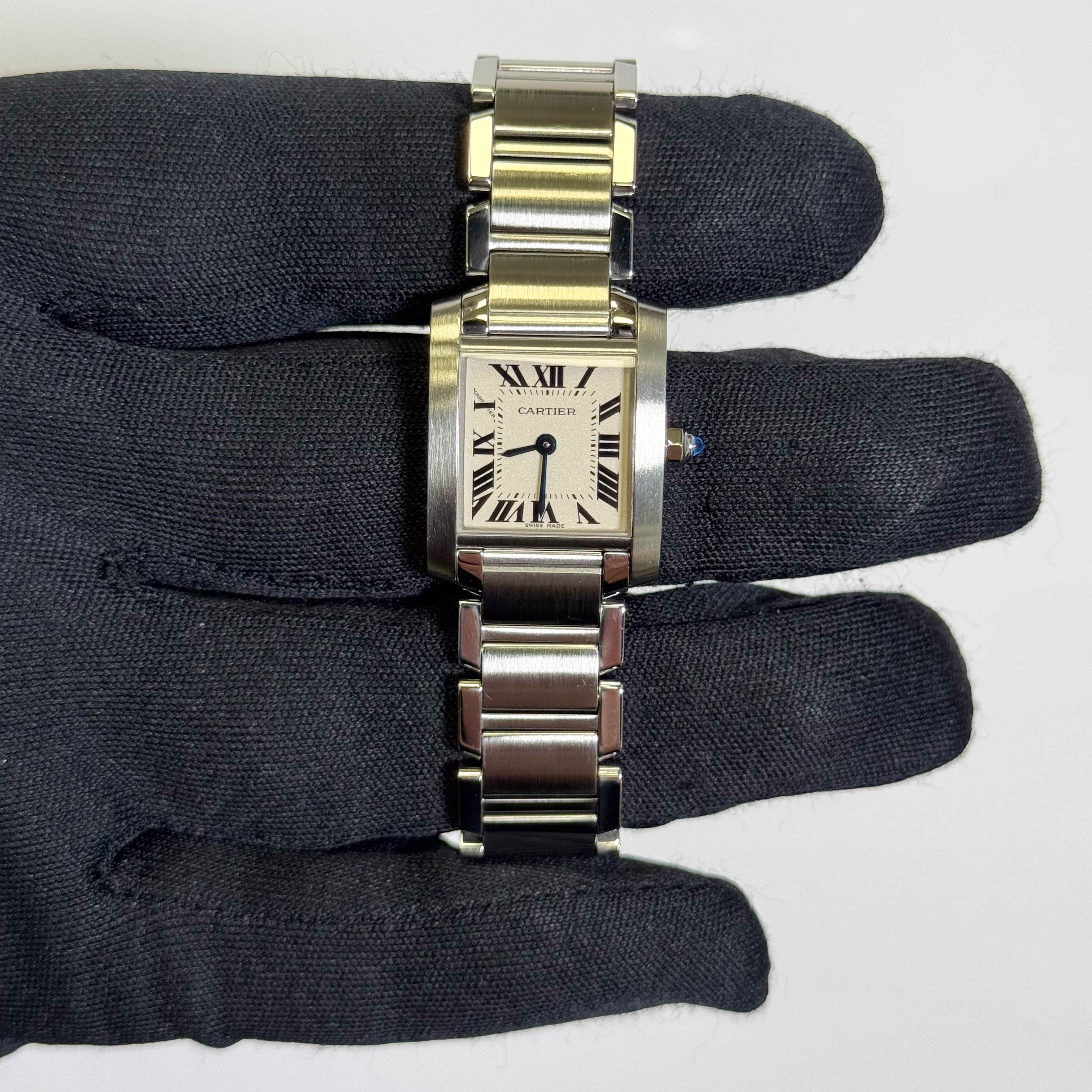 Cartier Tank Stainless Steel 20mm Ivory Dial Watch Ref# W51008Q3 - Happy Jewelers Fine Jewelry Lifetime Warranty