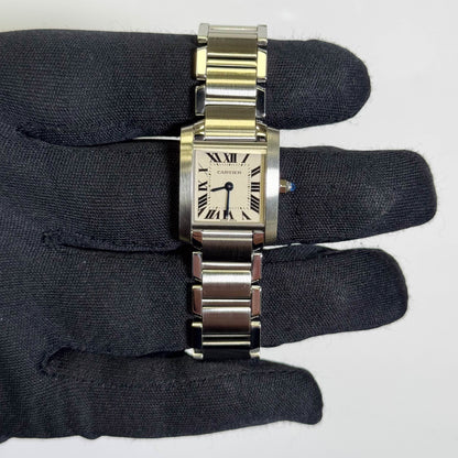Cartier Tank Stainless Steel 20mm Ivory Dial Watch Ref# W51008Q3 - Happy Jewelers Fine Jewelry Lifetime Warranty