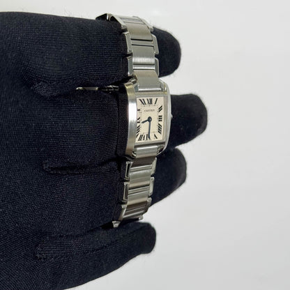 Cartier Tank Stainless Steel 20mm Ivory Dial Watch Ref# W51008Q3 - Happy Jewelers Fine Jewelry Lifetime Warranty