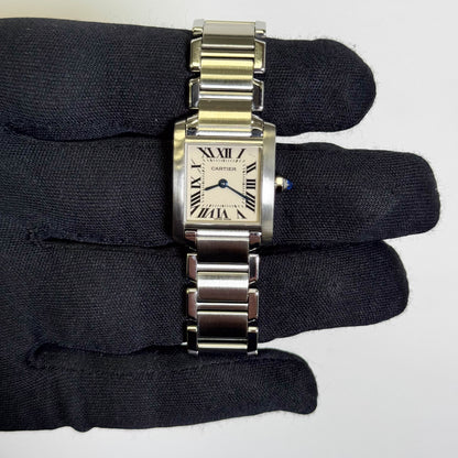 Cartier Tank Stainless Steel 20mm Ivory Dial Watch Ref# W51008Q3 - Happy Jewelers Fine Jewelry Lifetime Warranty