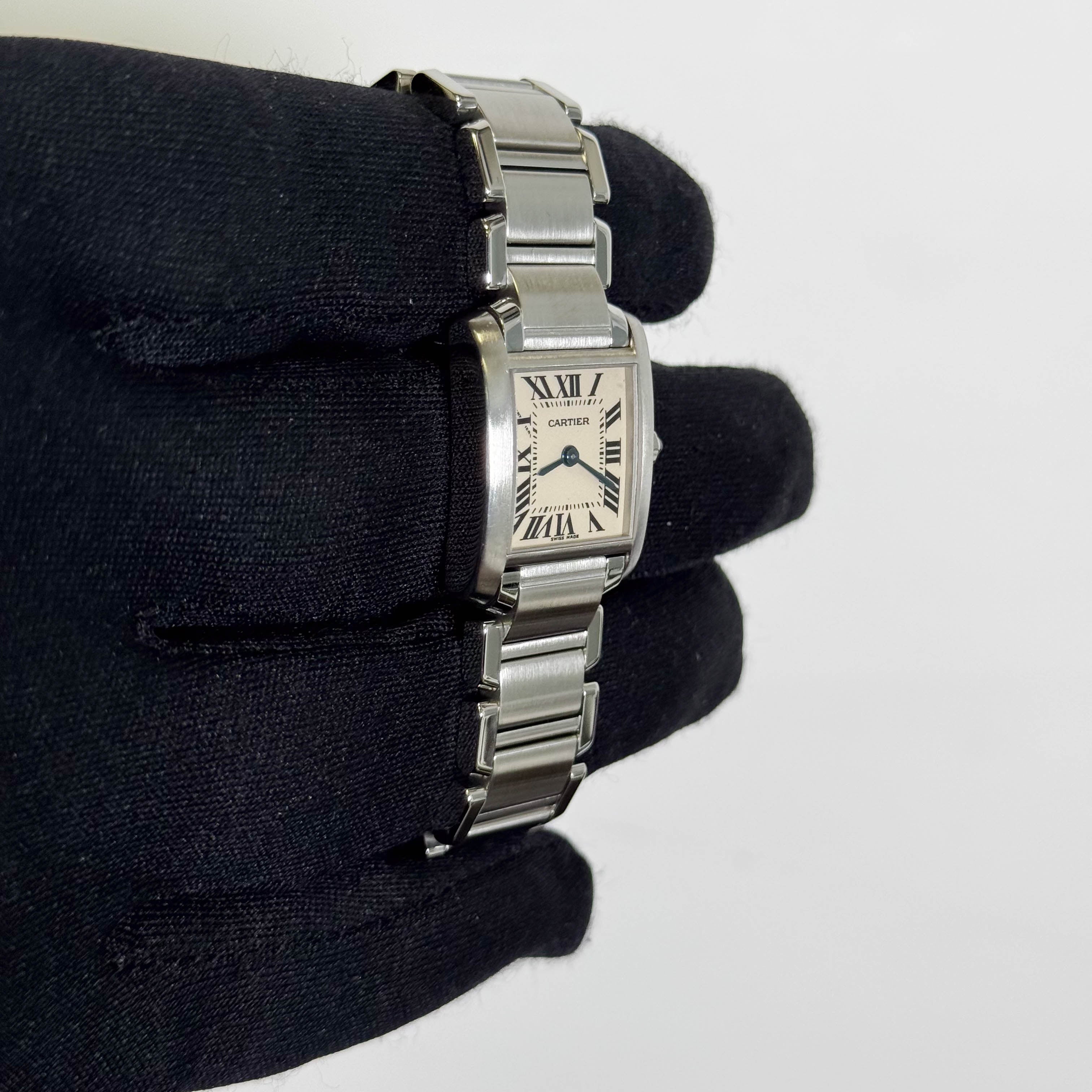 Cartier Tank Stainless Steel 20mm Ivory Dial Watch Ref# W51008Q3 - Happy Jewelers Fine Jewelry Lifetime Warranty