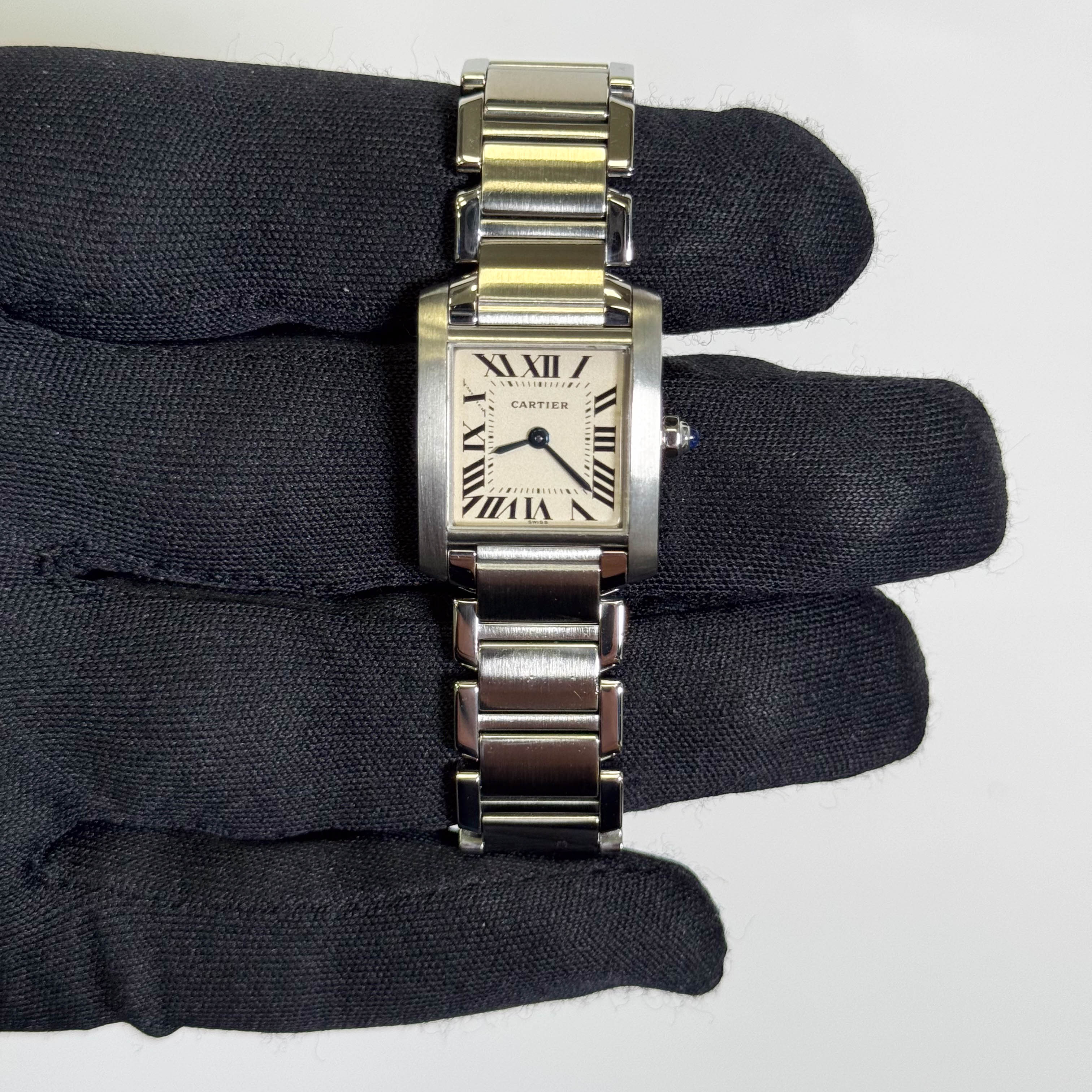 Cartier Tank Stainless Steel 20mm Ivory Dial Watch Ref# W51008Q3 - Happy Jewelers Fine Jewelry Lifetime Warranty