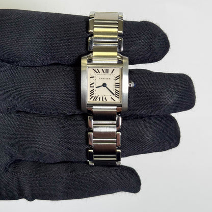 Cartier Tank Stainless Steel 20mm Ivory Dial Watch Ref# W51008Q3 - Happy Jewelers Fine Jewelry Lifetime Warranty