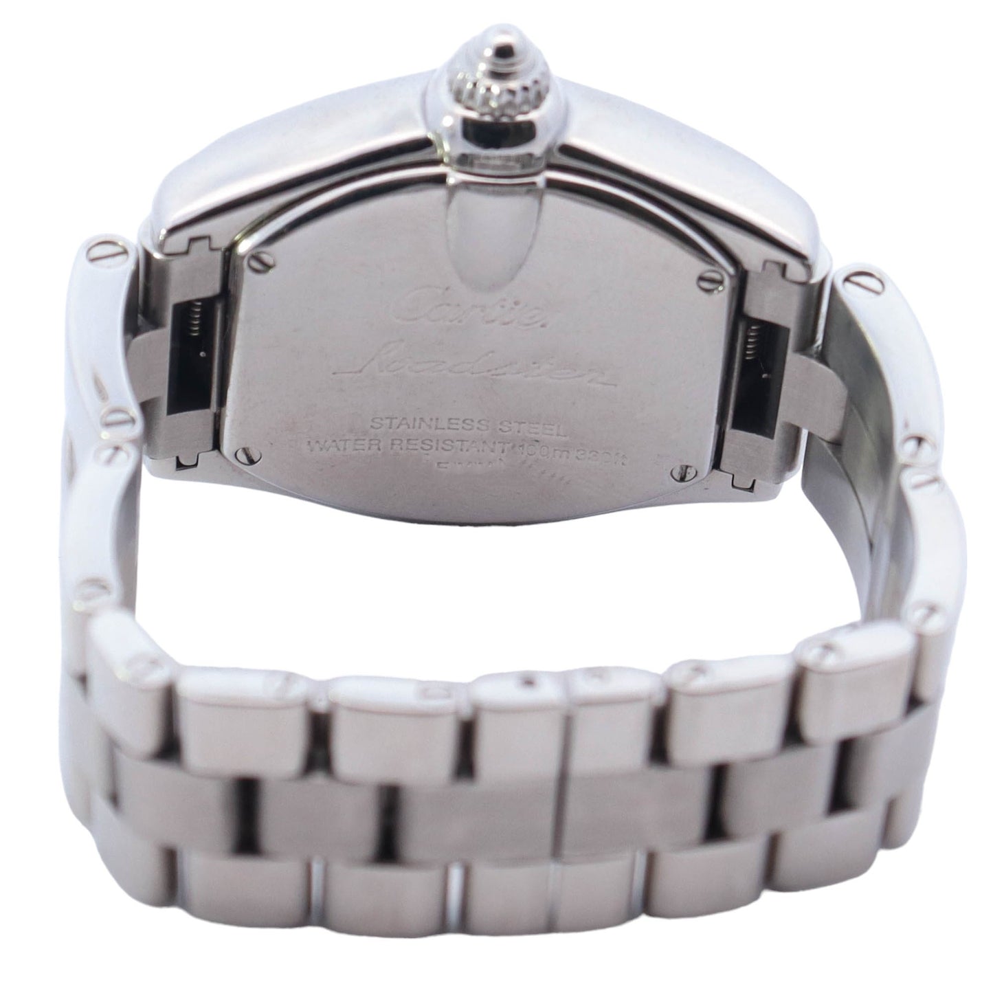 Cartier Roadster Stainless Steel 30mm x 36mm Silver Roman Dial Watch Reference# W62016V3 - Happy Jewelers Fine Jewelry Lifetime Warranty