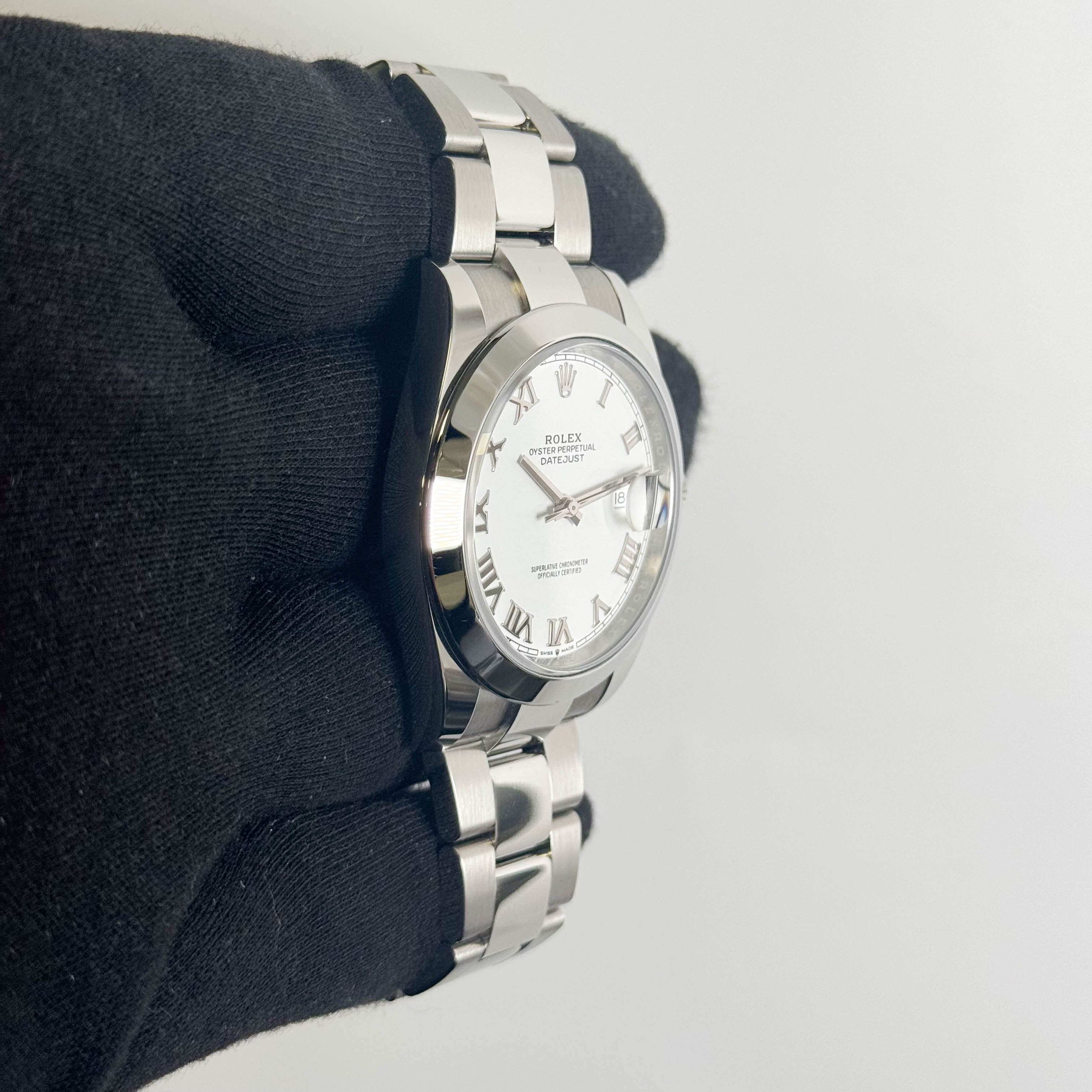 Rolex Datejust 41mm White Roman Dial Watch Ref# 126300