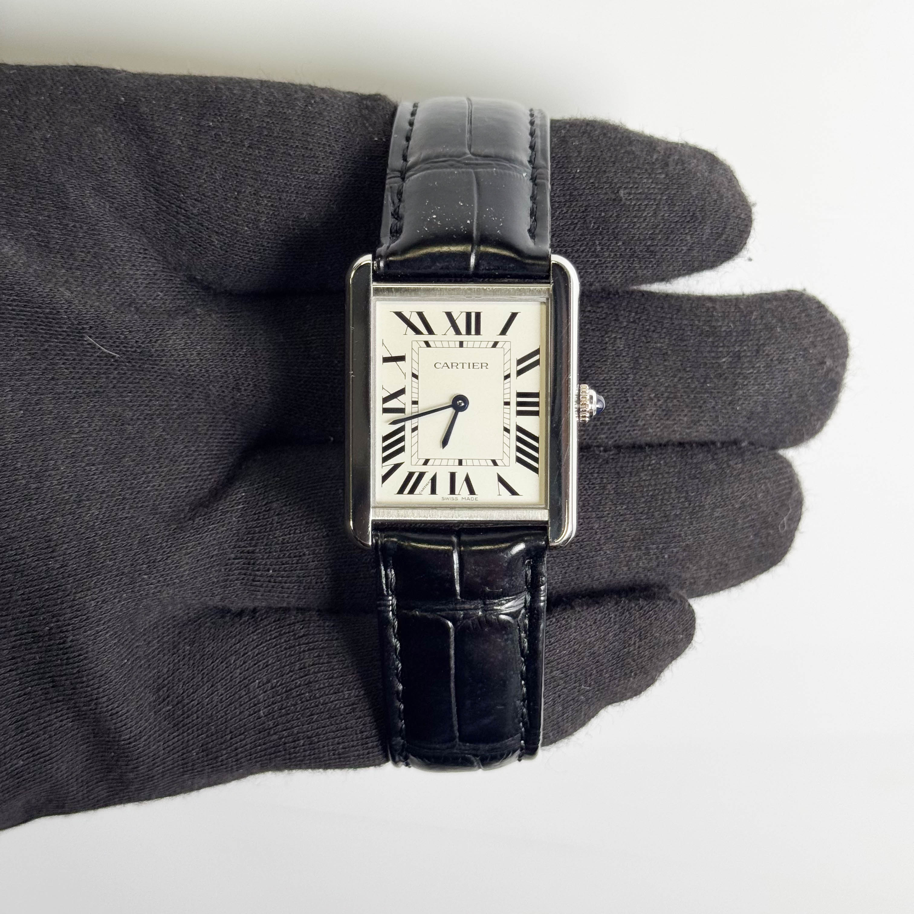 Cartier Tank 27.5mm White Dial Watch Ref# WSTA0028