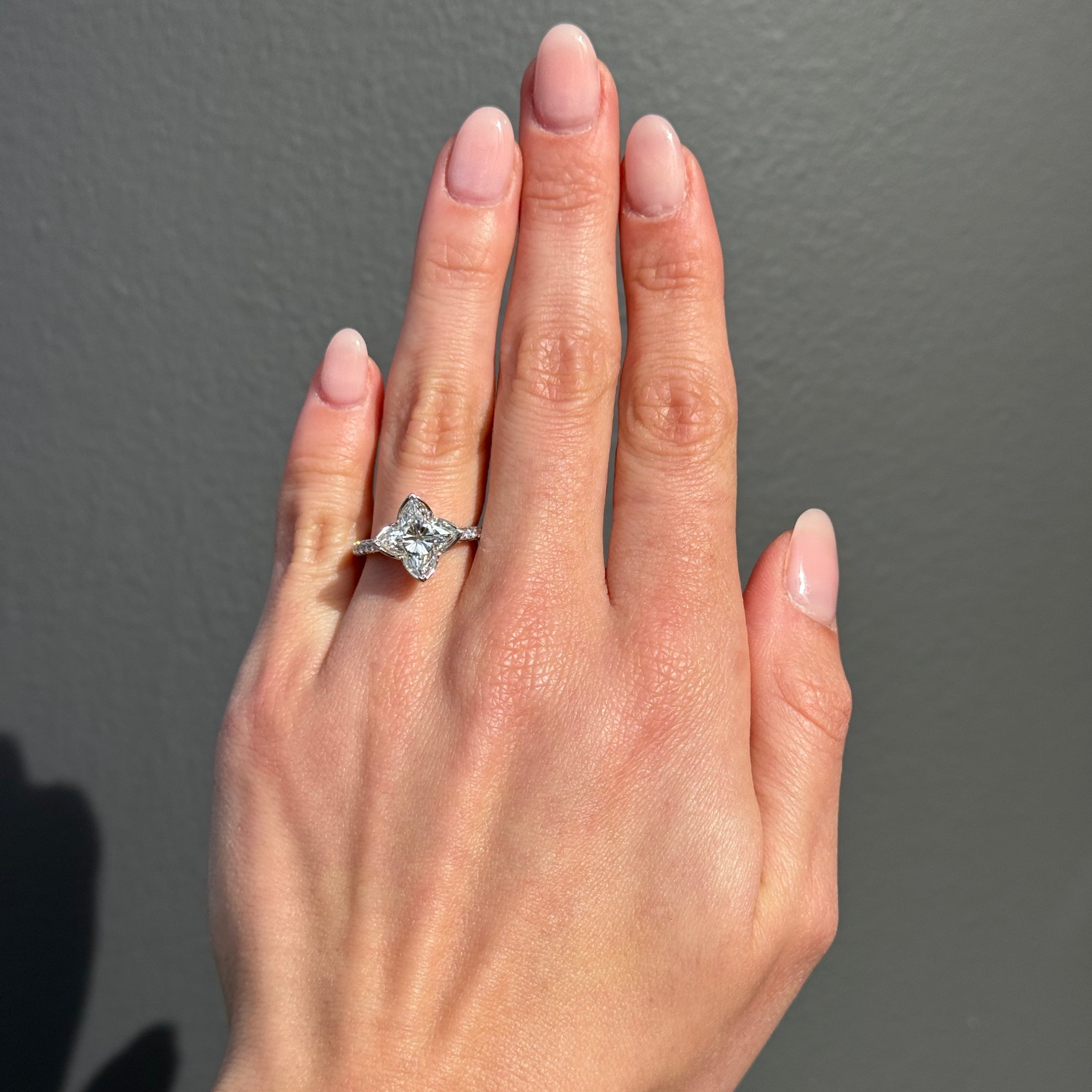 Lab Clover Diamond Ring