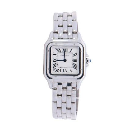 Cartier Panthere Stainless Steel 27mm White Roman Dial Watch Reference #: WSPN0007 - Happy Jewelers Fine Jewelry Lifetime Warranty