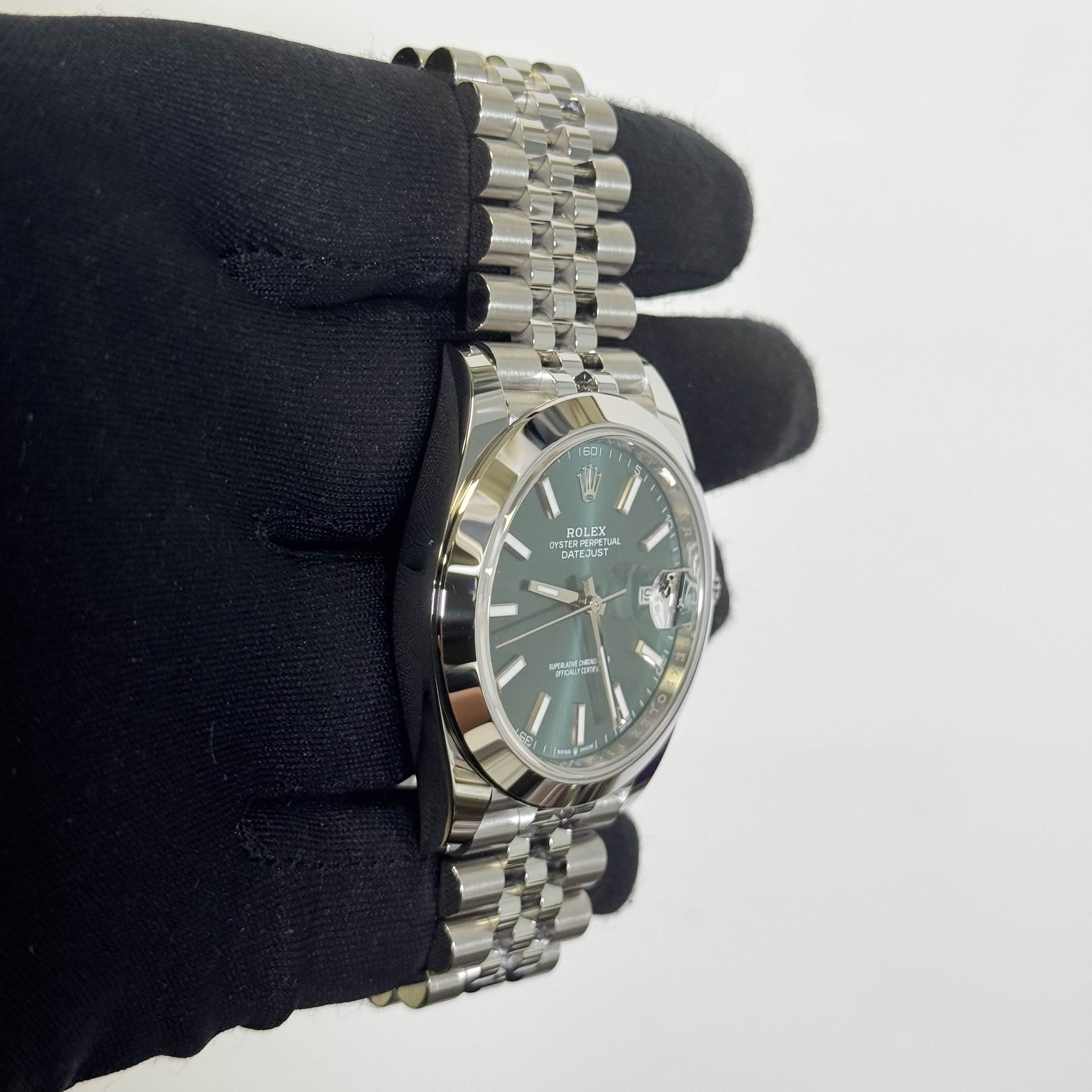 Rolex Datejust 41mm Green Dial Watch Ref# 126300 - Happy Jewelers Fine Jewelry Lifetime Warranty