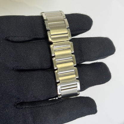 Cartier Tank Stainless Steel 25mm White/Ivory Dial Watch Ref# W51011Q3 - Happy Jewelers Fine Jewelry Lifetime Warranty