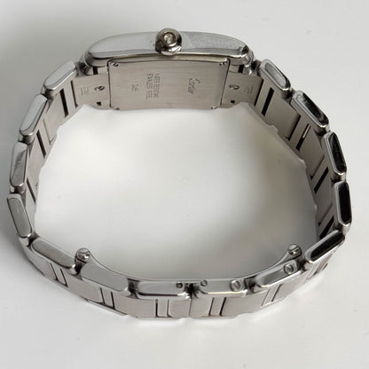 Cartier Tank Stainless Steel 25mm White/Ivory Dial Watch Ref# W51011Q3 - Happy Jewelers Fine Jewelry Lifetime Warranty