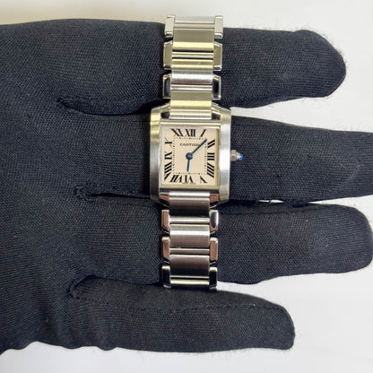 Cartier Tank Stainless Steel 20mm Ivory Dial Watch Ref# W51008Q3 - Happy Jewelers Fine Jewelry Lifetime Warranty