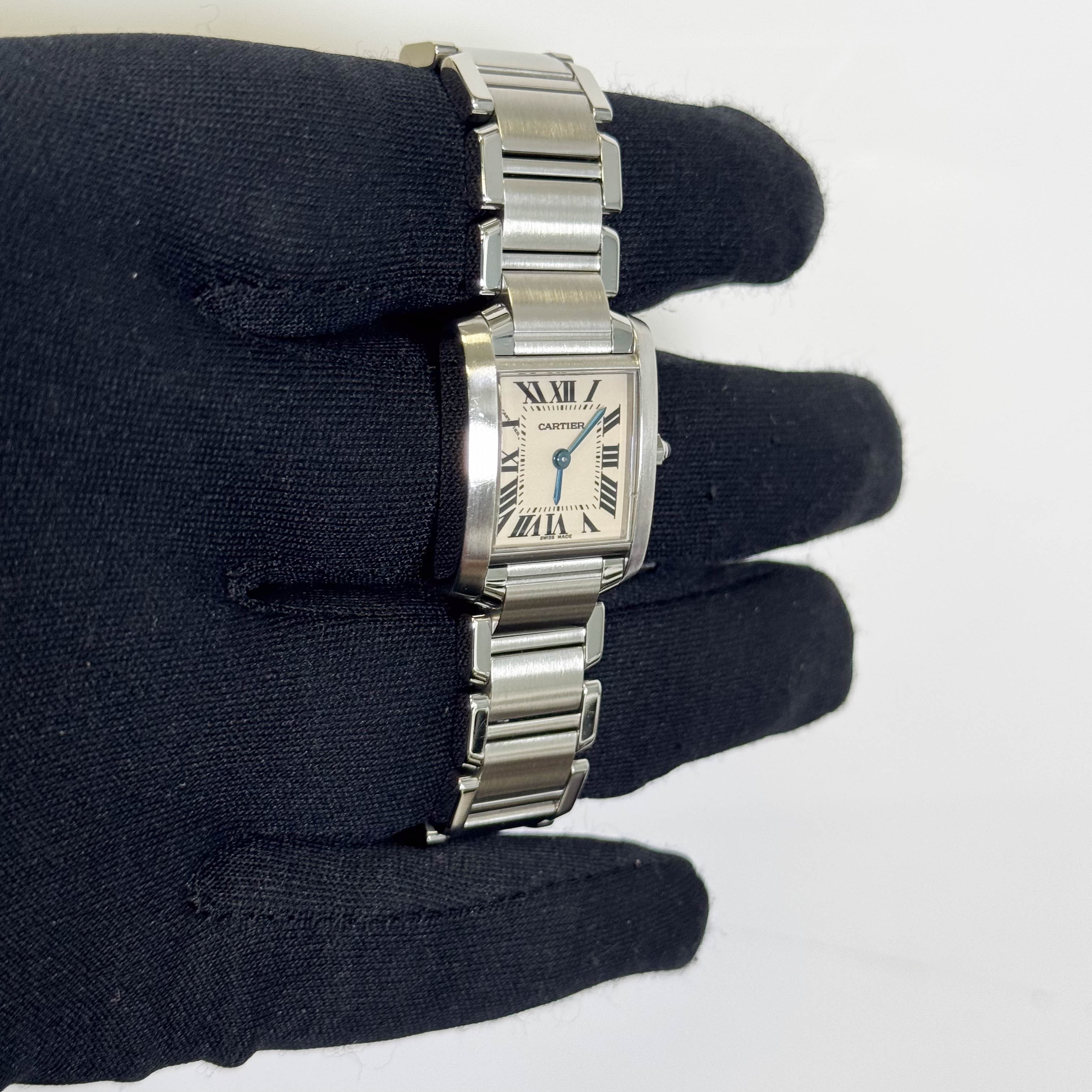 Cartier Tank Stainless Steel 20mm Ivory Dial Watch Ref# W51008Q3 - Happy Jewelers Fine Jewelry Lifetime Warranty