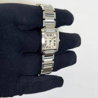 Cartier Tank Stainless Steel 20mm Ivory Dial Watch Ref# W51008Q3 - Happy Jewelers Fine Jewelry Lifetime Warranty