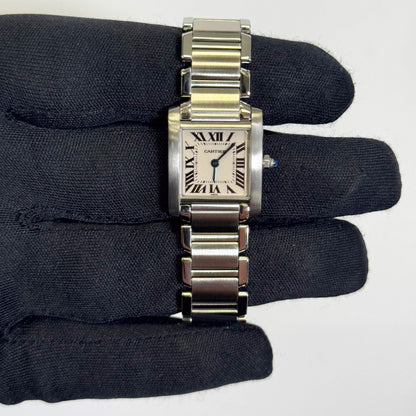 Cartier Tank Stainless Steel 20mm Ivory Dial Watch Ref# W51008Q3 - Happy Jewelers Fine Jewelry Lifetime Warranty