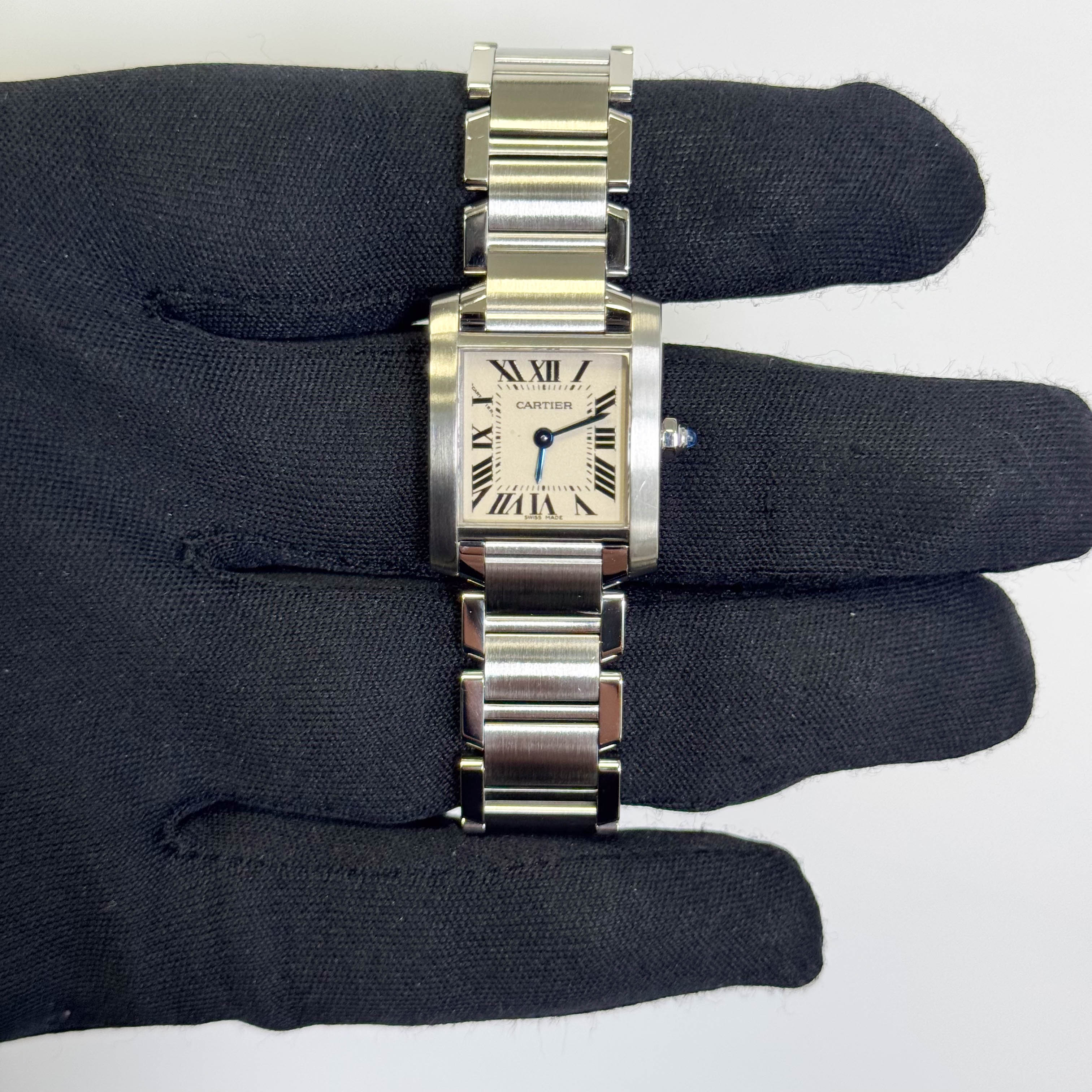 Cartier Tank Stainless Steel 20mm Ivory Dial Watch Ref# W51008Q3 - Happy Jewelers Fine Jewelry Lifetime Warranty