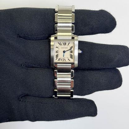 Cartier Tank Stainless Steel 20mm Ivory Dial Watch Ref# W51008Q3 - Happy Jewelers Fine Jewelry Lifetime Warranty